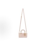 DIOR Lady D-Joy Metal finish Pendant detachable chain single-shoulder crossbody handbag Ultra-mini women\'s carmine pink